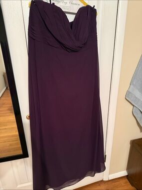 Bill Levkoff Plum Strapless Evening Dress